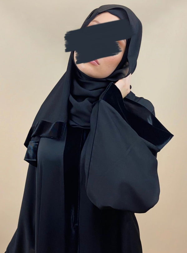 Velvet Trim Abaya